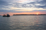A tender in the river. We offload our fish to boats like these and they take our fish to shore for us to get processed.